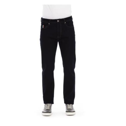 Blauwe Katoenen Jeans Broek, Stijlvolle Regular Man Jeans Baldinini , ...