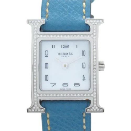 Pre-owned Stainless Steel watches Hermès Vintage , White , Dames