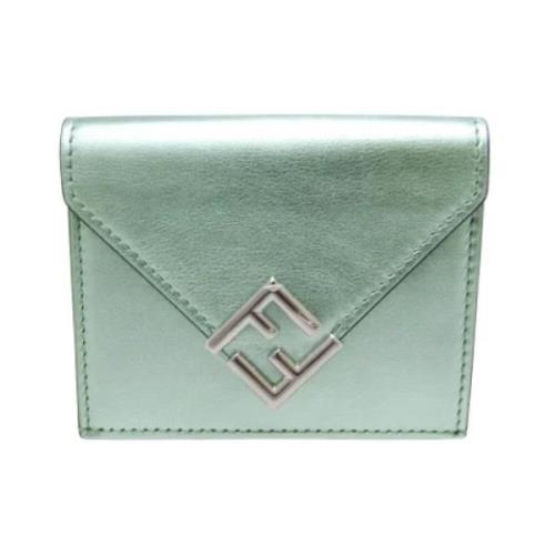 Pre-owned Leather wallets Fendi Vintage , Green , Dames