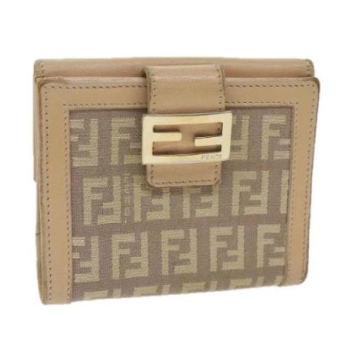 Pre-owned Canvas wallets Fendi Vintage , Beige , Dames