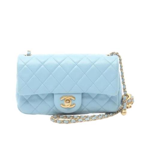 Pre-owned Leather chanel-bags Chanel Vintage , Blue , Dames