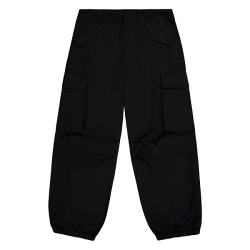 broek zwart multipocket Laneus , Black , Heren