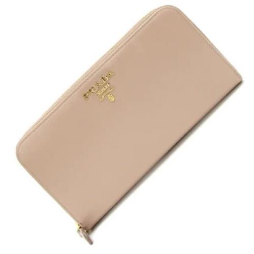 Pre-owned Leather wallets Prada Vintage , Beige , Dames