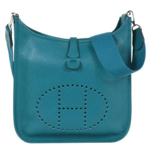 Pre-owned Leather shoulder-bags Hermès Vintage , Blue , Dames