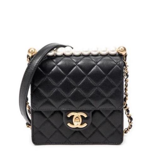 Pre-owned Leather shoulder-bags Chanel Vintage , Black , Dames