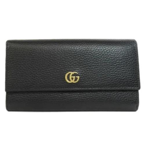 Pre-owned Leather wallets Gucci Vintage , Black , Dames