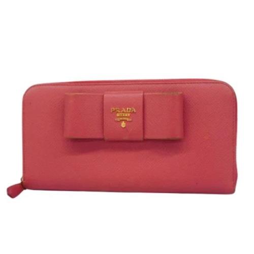 Pre-owned Leather wallets Prada Vintage , Pink , Dames