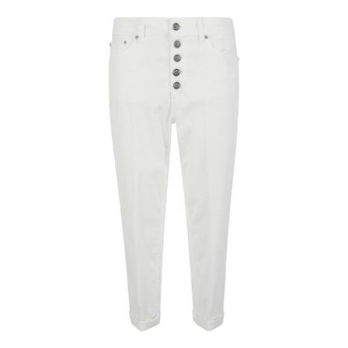 Gestreepte Cropped Broek Dondup , White , Dames