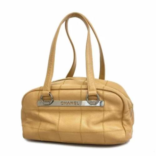 Pre-owned Leather chanel-bags Chanel Vintage , Beige , Dames