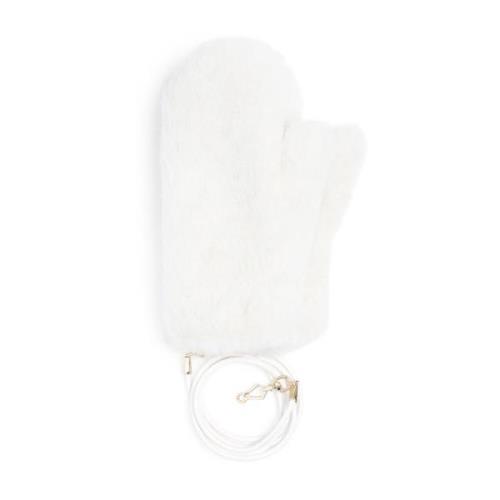 Witte Kamelen Teddy Handschoenen Chic Stijl Max Mara , White , Dames