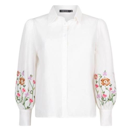 Bloemenblouse met lange mouwen Ydence , White , Dames