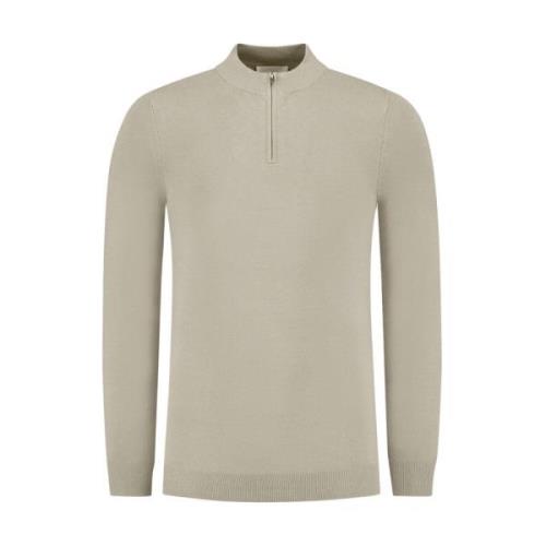 Essentiële Gebreide Halfzip Trui Pure Path , Beige , Heren