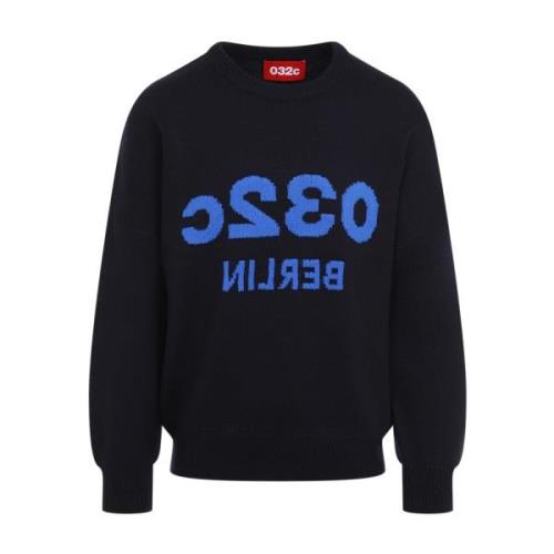 Donkerblauwe Selfie Sweater 032c , Blue , Heren