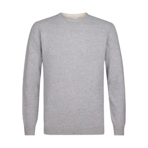 Blauwe Crew Neck Pullover Sweater Profuomo , Gray , Heren