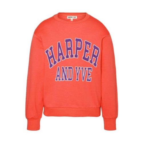 Varsity Sweatshirt Aw24Y503 Harper & Yve , Orange , Dames