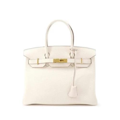 Pre-owned Leather handbags Hermès Vintage , White , Dames