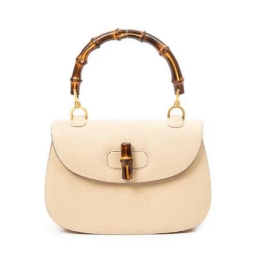 Pre-owned Leather handbags Gucci Vintage , Beige , Dames