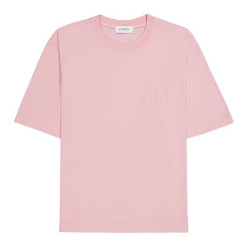 roze t-shirt palm bedrukt logo Laneus , Pink , Dames