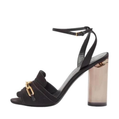 Pre-owned Satin sandals Burberry Vintage , Black , Dames