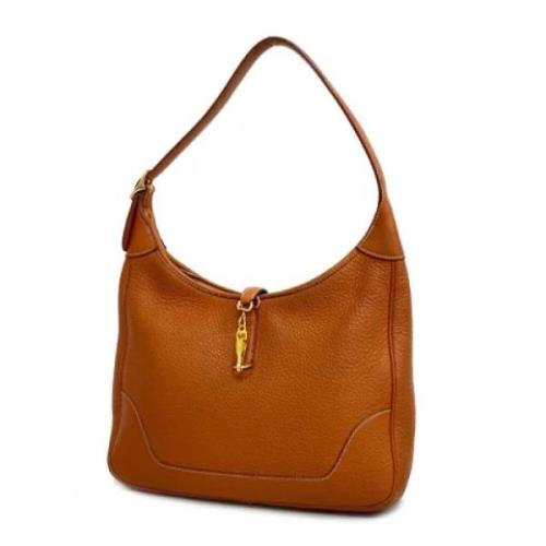 Pre-owned Leather handbags Hermès Vintage , Brown , Dames