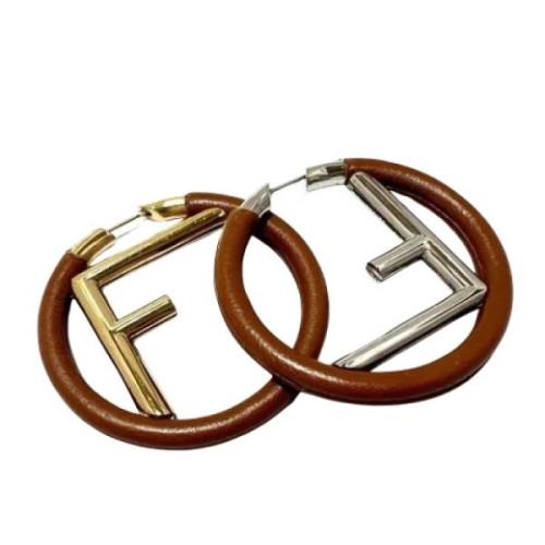 Pre-owned Metal earrings Fendi Vintage , Brown , Dames