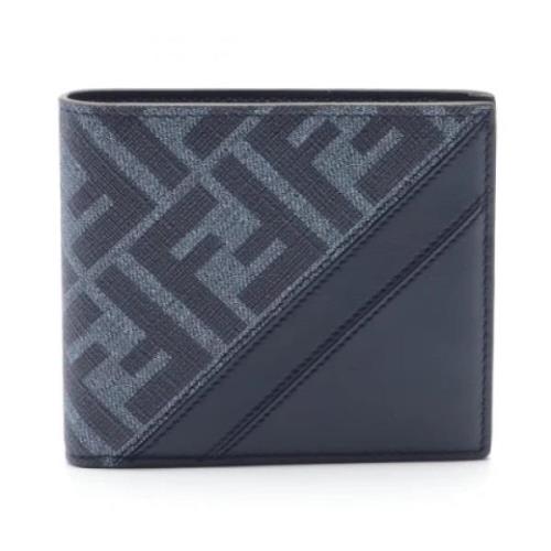 Pre-owned Coated canvas wallets Fendi Vintage , Blue , Heren