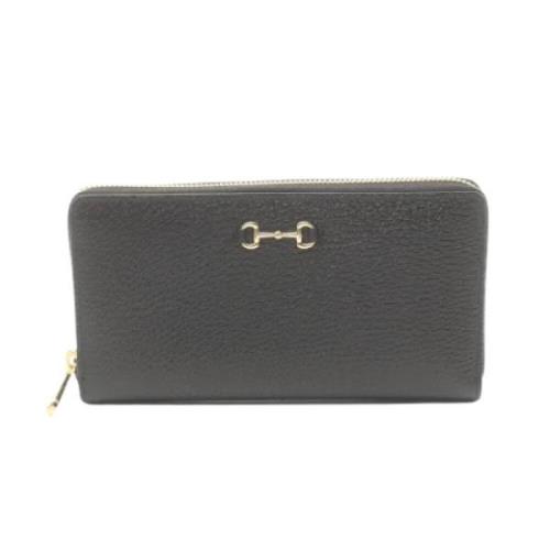 Pre-owned Leather wallets Gucci Vintage , Black , Dames