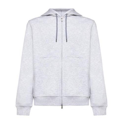 Grijze Zip-Through Sweater voor Mannen Brunello Cucinelli , Gray , Her...