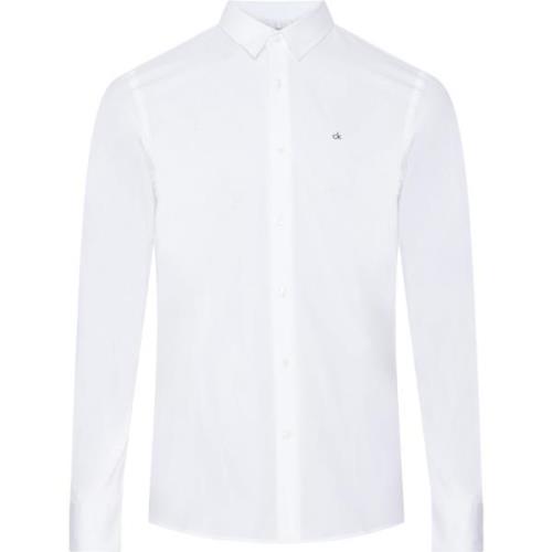 Wit Casual Modern Shirt met Monogram Logo Calvin Klein , White , Heren