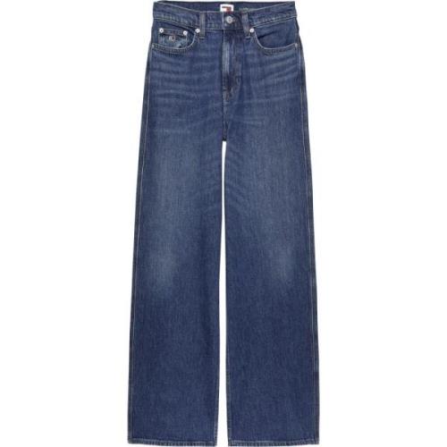 Hoge Taille Wijde Pijp Jeans Blauw Tommy Jeans , Blue , Dames