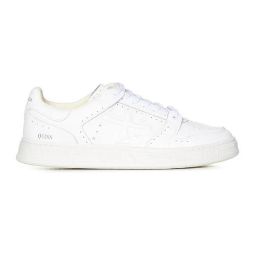 Witte Leren Lage Sneakers Premiata , White , Heren