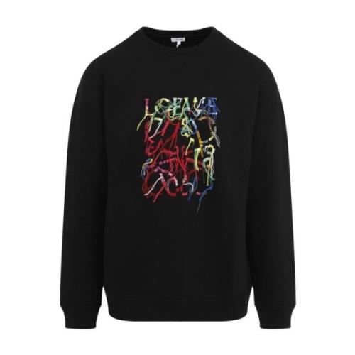 Zwarte Sweatshirt voor Mannen Aw24 Loewe , Black , Heren