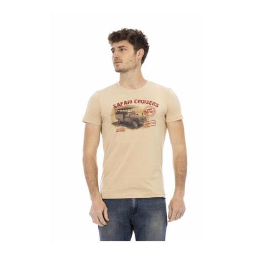 Action T-shirt met Logo Patroon Trussardi , Beige , Heren