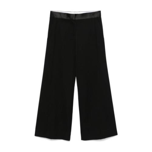 Zwarte Wijde Broek Aw24 Victoria Beckham , Black , Dames