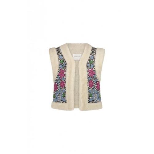 Bloemen Geborduurd Shearling Gilet voor Dames Fabienne Chapot , Multic...