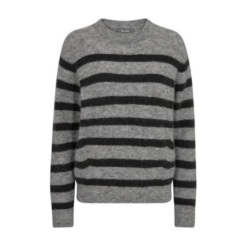 Gestreept Crewneck Gebreid Vest MOS Mosh , Gray , Dames