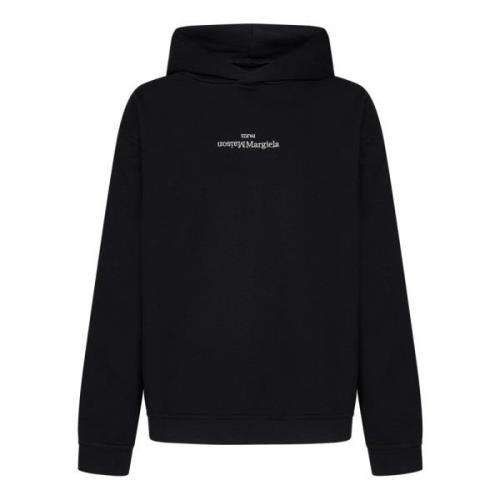 Zwarte Sweater met Omgekeerd Logo Maison Margiela , Black , Heren