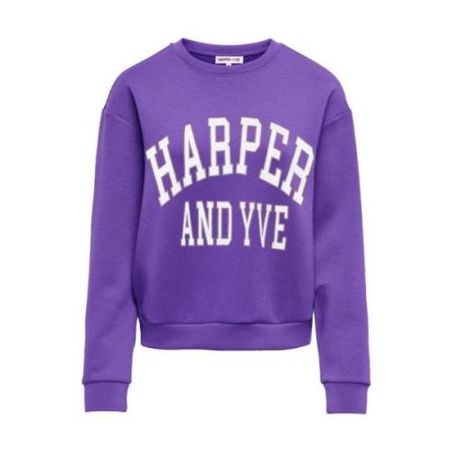 Varsity Sweatshirt Aw24Y503 Harper & Yve , Purple , Dames