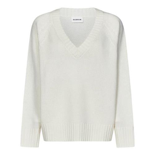 Witte Cashmere V-Hals Trui P.a.r.o.s.h. , White , Dames