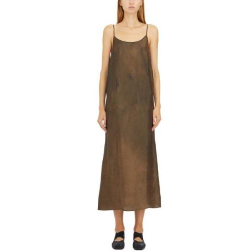 Anaya jurk in viscose en cupro UMA Wang , Brown , Dames