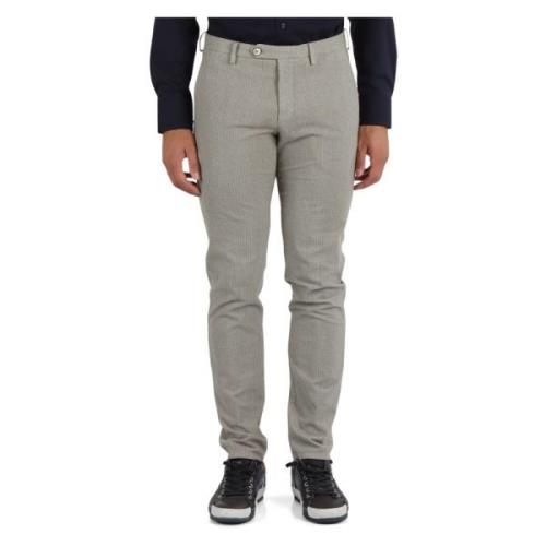 Slim Fit Katoen Stretch Broek Michael Coal , Gray , Heren