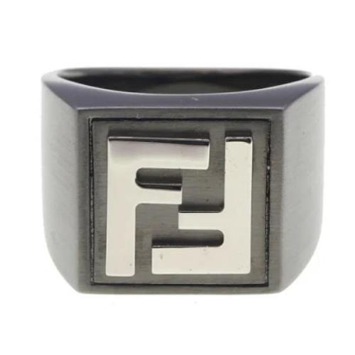 Pre-owned Metal rings Fendi Vintage , Gray , Heren