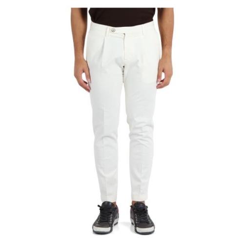 Slim Fit Katoen Stretch Capri Broek Michael Coal , White , Heren