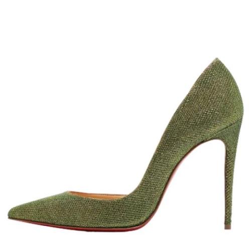 Pre-owned Fabric heels Christian Louboutin Pre-owned , Green , Dames