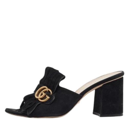 Pre-owned Suede sandals Gucci Vintage , Black , Dames