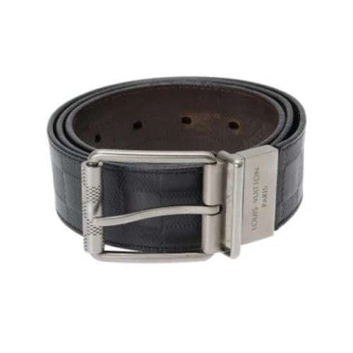 Pre-owned Leather belts Louis Vuitton Vintage , Black , Heren