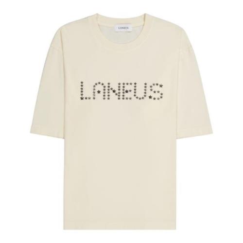 Melk T-shirt met gepersonaliseerde tekst Laneus , Beige , Dames