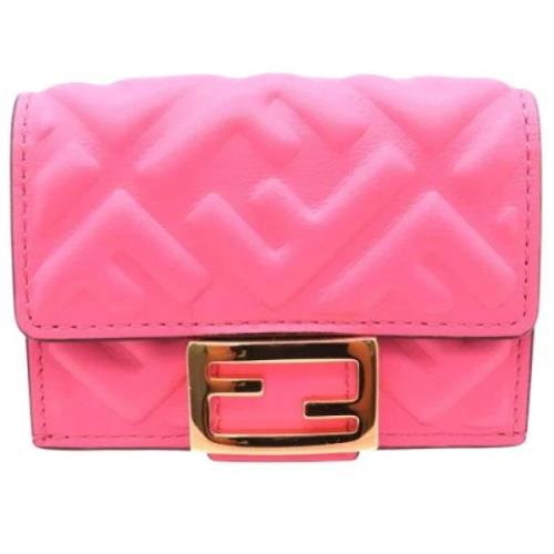 Pre-owned Leather wallets Fendi Vintage , Pink , Dames