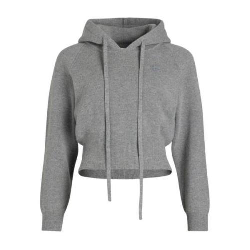 Geborduurd Logo Grijze Sweater Hoodie Patou , Gray , Dames