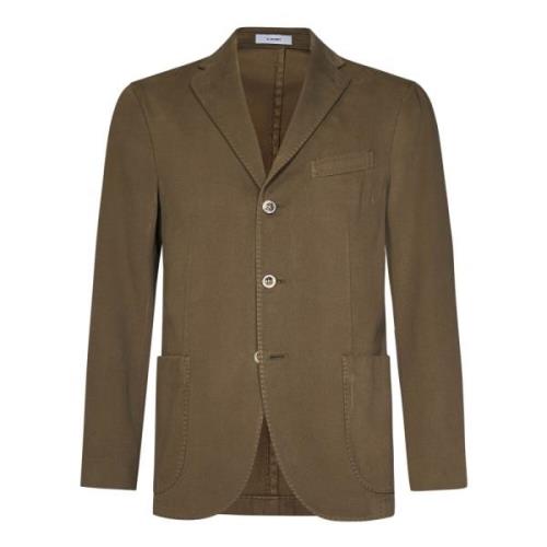 Beige Katoenen Canvas Blazer Boglioli , Brown , Heren